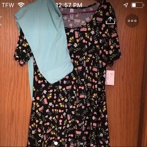 LLR M Black Pastel Perfect T & Mint OS leggings